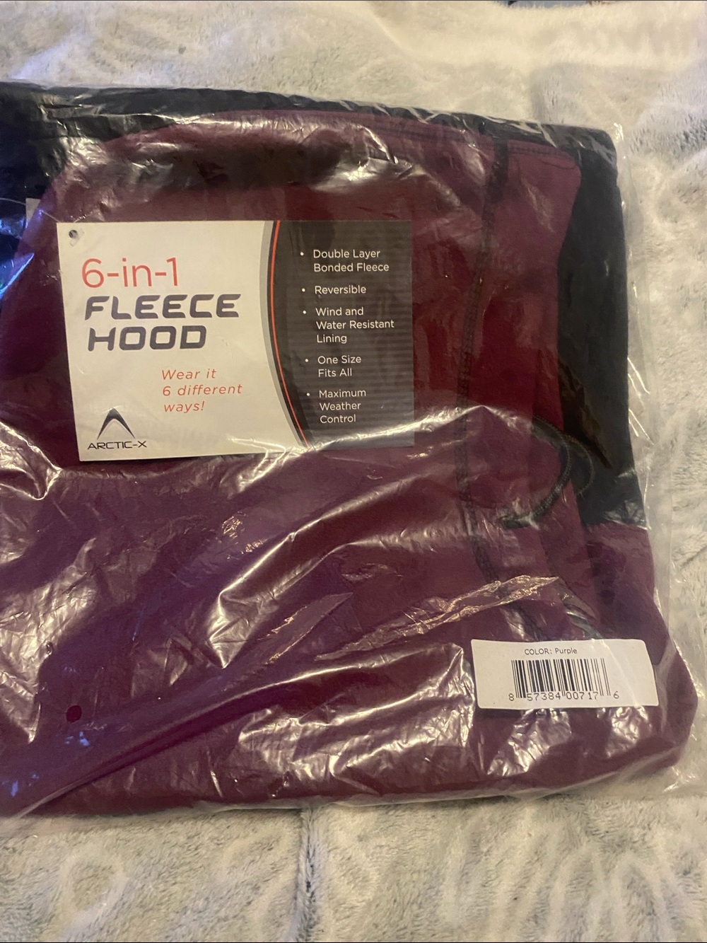 6-in-1 Fleece Hood - Purple